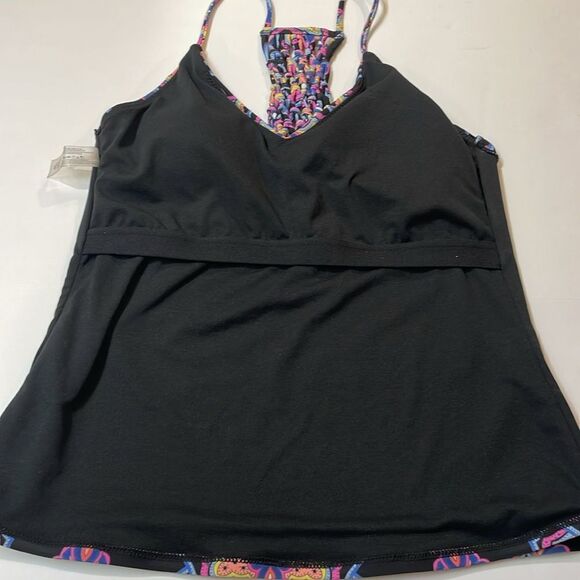 Raisins Womens Colorful Paisley Tankini Lined Flattery Racerback Swimsuit Sz L - Picture 6 of 8